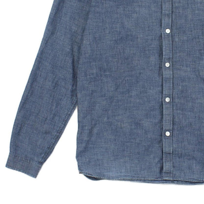 Mens Chambray Shirt Slim Fit Button Down Long Sleeve