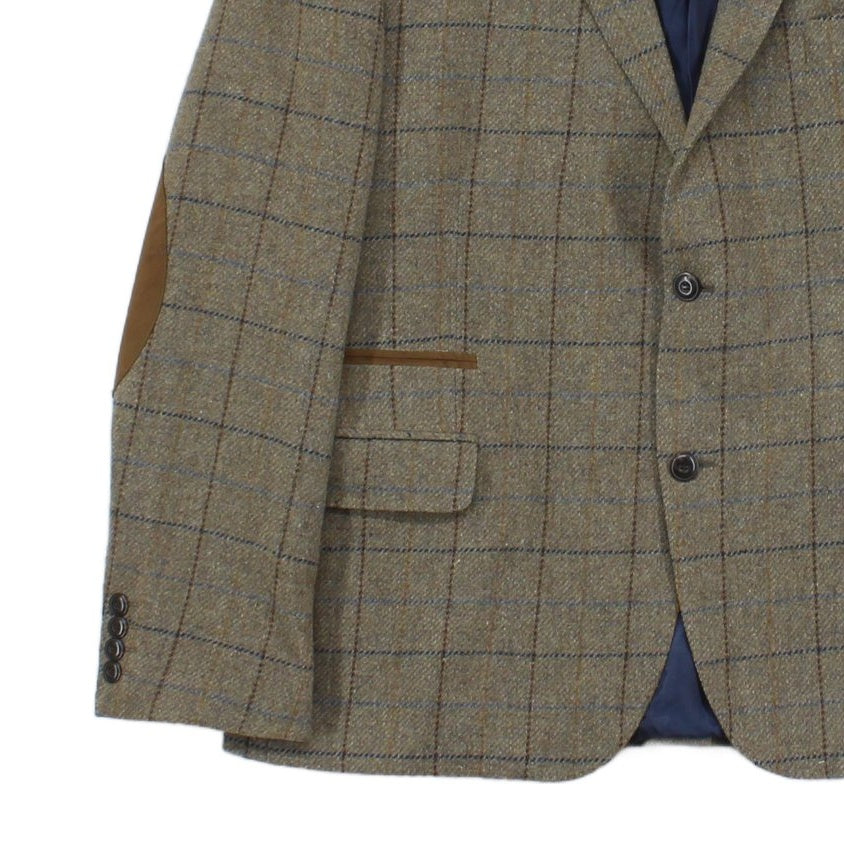 Mens Tweed Blazer Check Wool