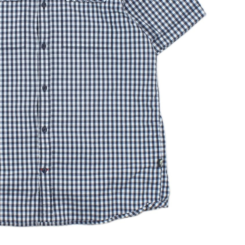 Mens Shirt Check Casual Short Sleeve Stretch