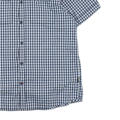 Mens Shirt Check Casual Short Sleeve Stretch