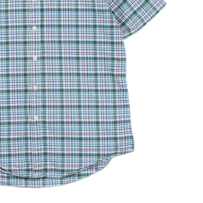 Mens Shirt Slim Fit Short Sleeve Check