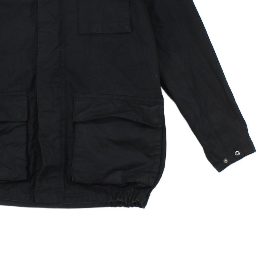 Boys Waxed Jacket Hooded Full Zip Motorcycle Cotton