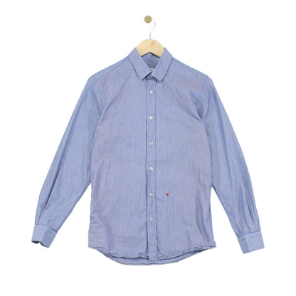 Mens Striped Shirt Long Sleeve Cotton