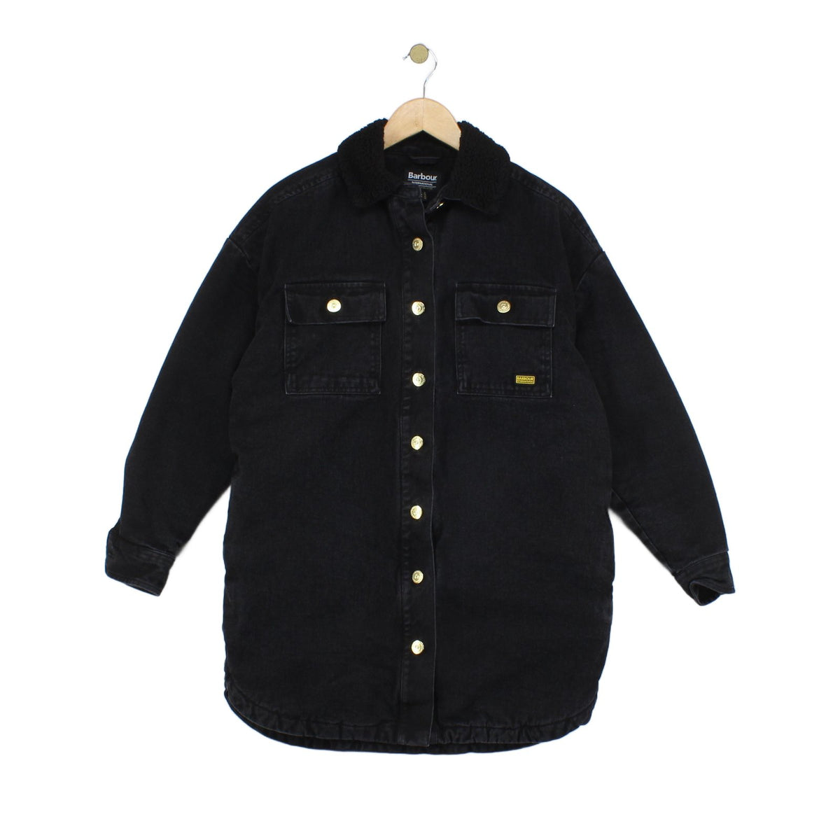 Womens Sherpa Denim Jacket Outerwear Long
