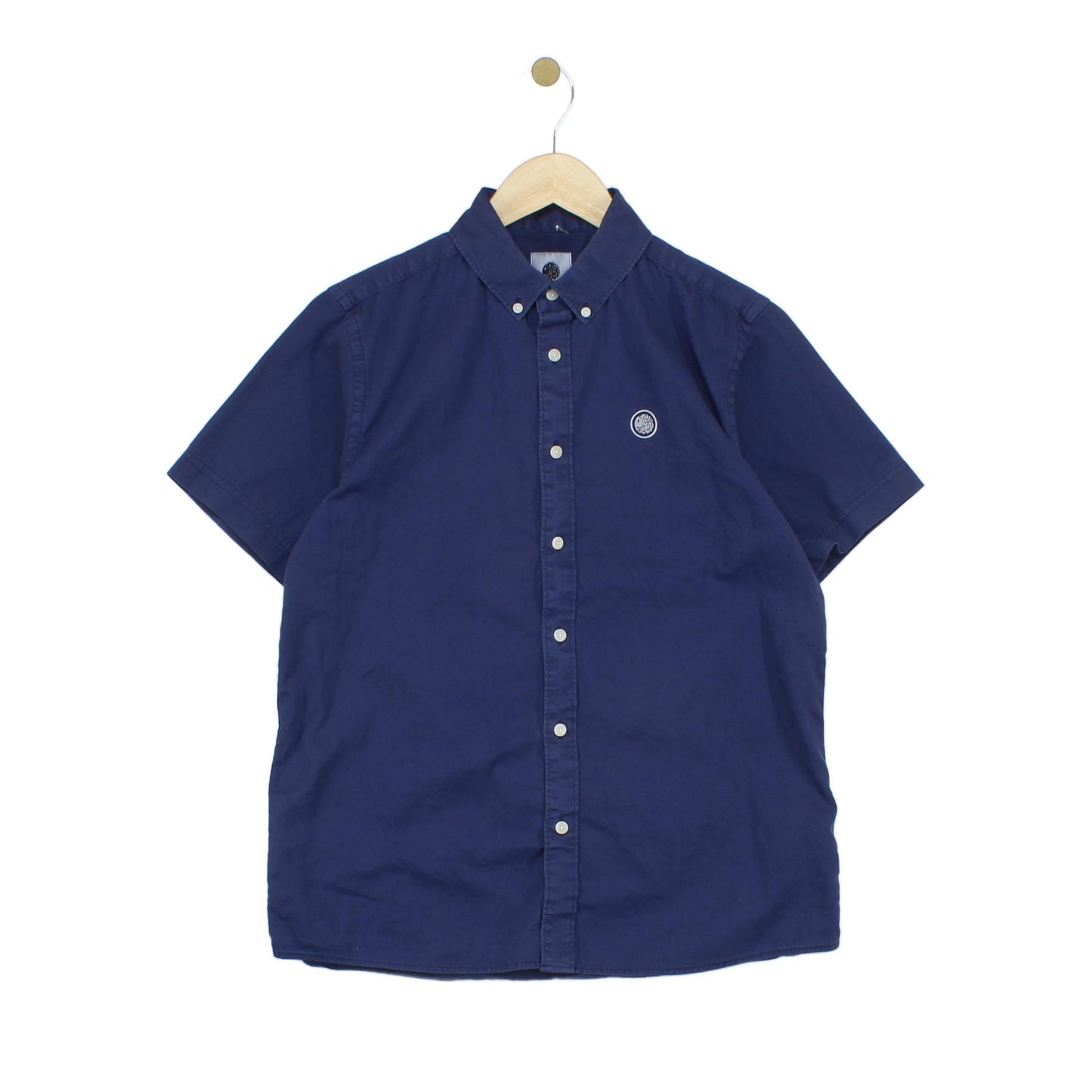 Mens Shirt Short Sleeve Button Up Logo