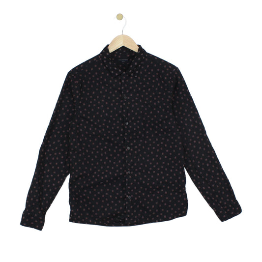 Mens Patterned Shirt Button Up Long Sleeve