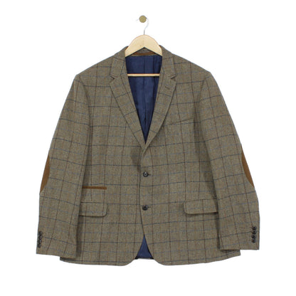 Mens Tweed Blazer Check Wool