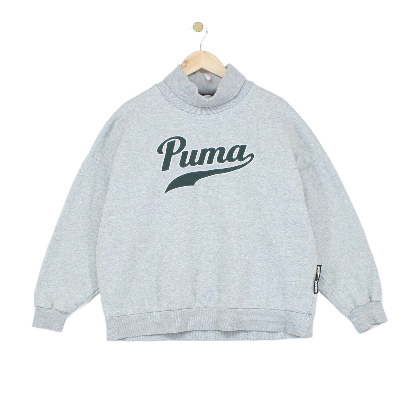Womens Oversized Sweatshirt Spell Out Logo Roll Neck
