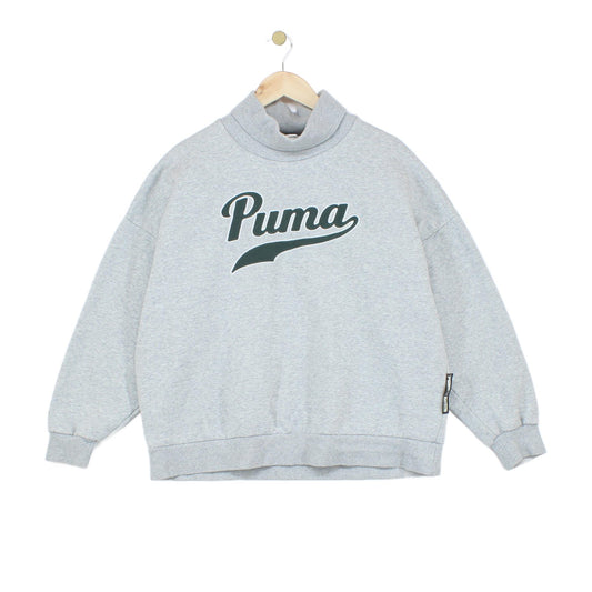 Womens Oversized Sweatshirt Spell Out Logo Roll Neck
