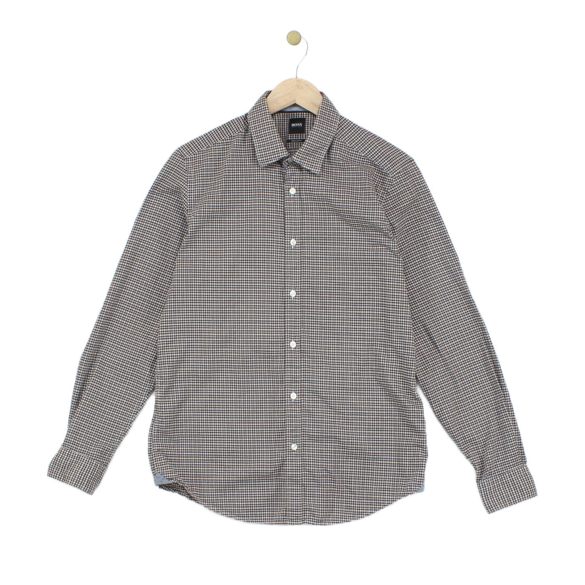 Mens Check Shirt Long Sleeve Regular Fit