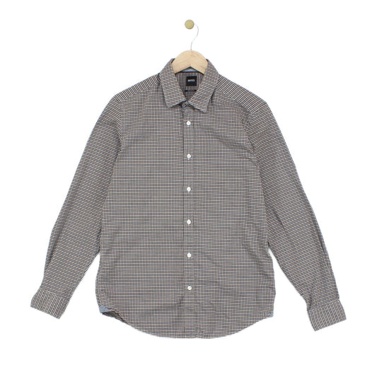 Mens Check Shirt Long Sleeve Regular Fit