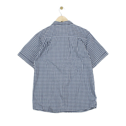 Mens Shirt Check Casual Short Sleeve Stretch