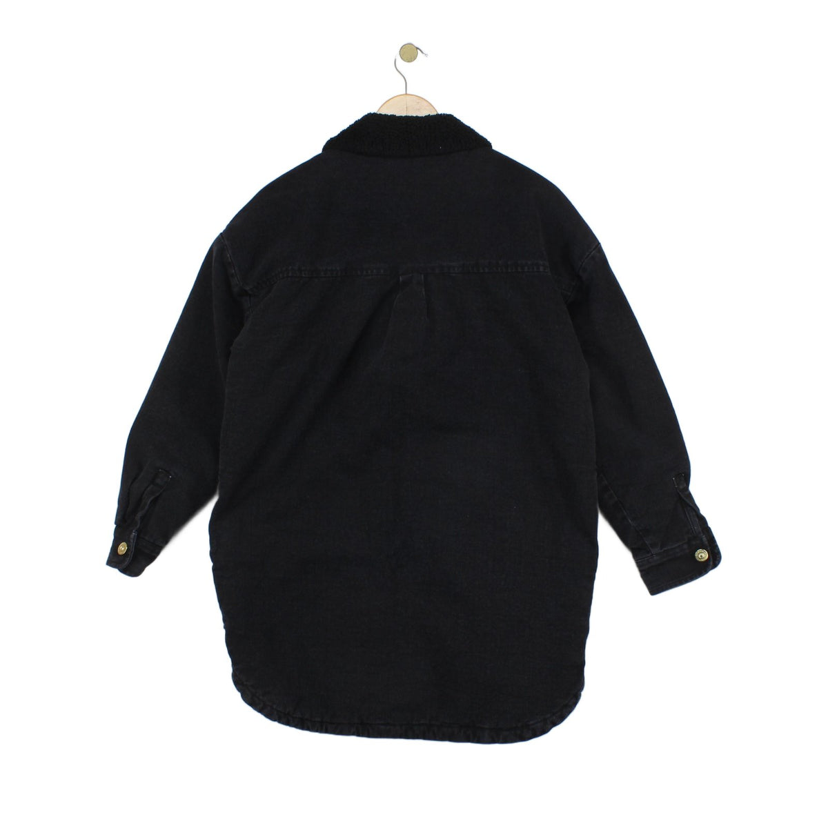 Womens Sherpa Denim Jacket Outerwear Long