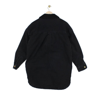 Womens Sherpa Denim Jacket Outerwear Long
