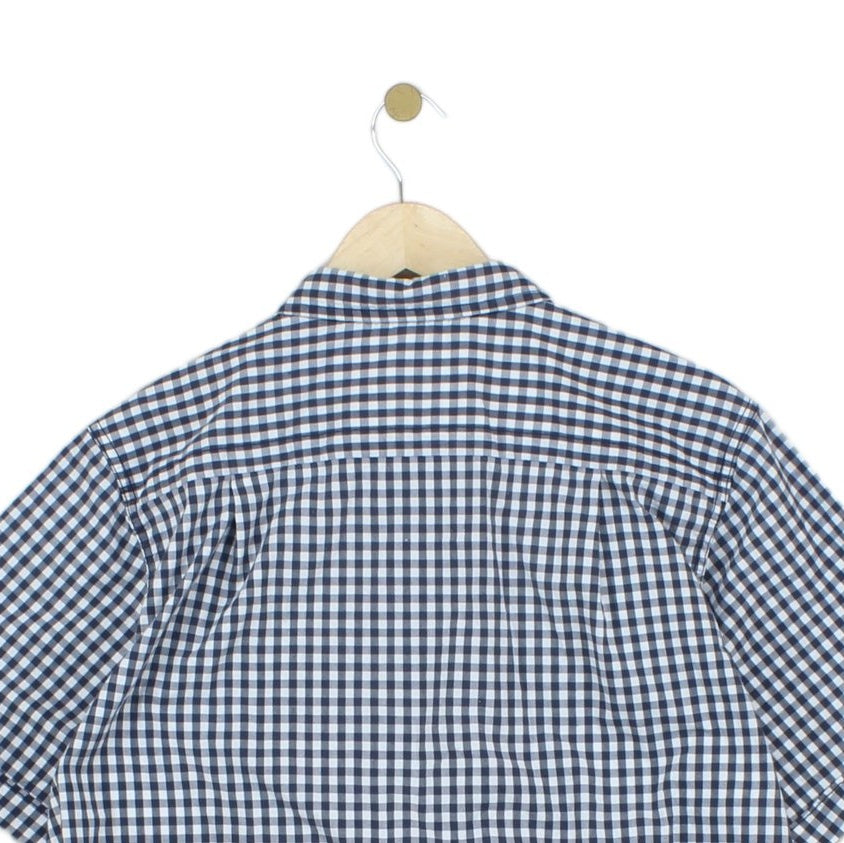 Mens Shirt Check Casual Short Sleeve Stretch