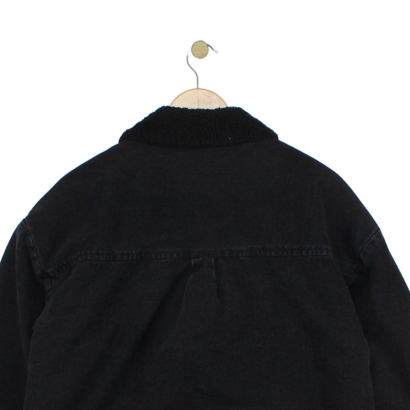 Womens Sherpa Denim Jacket Outerwear Long