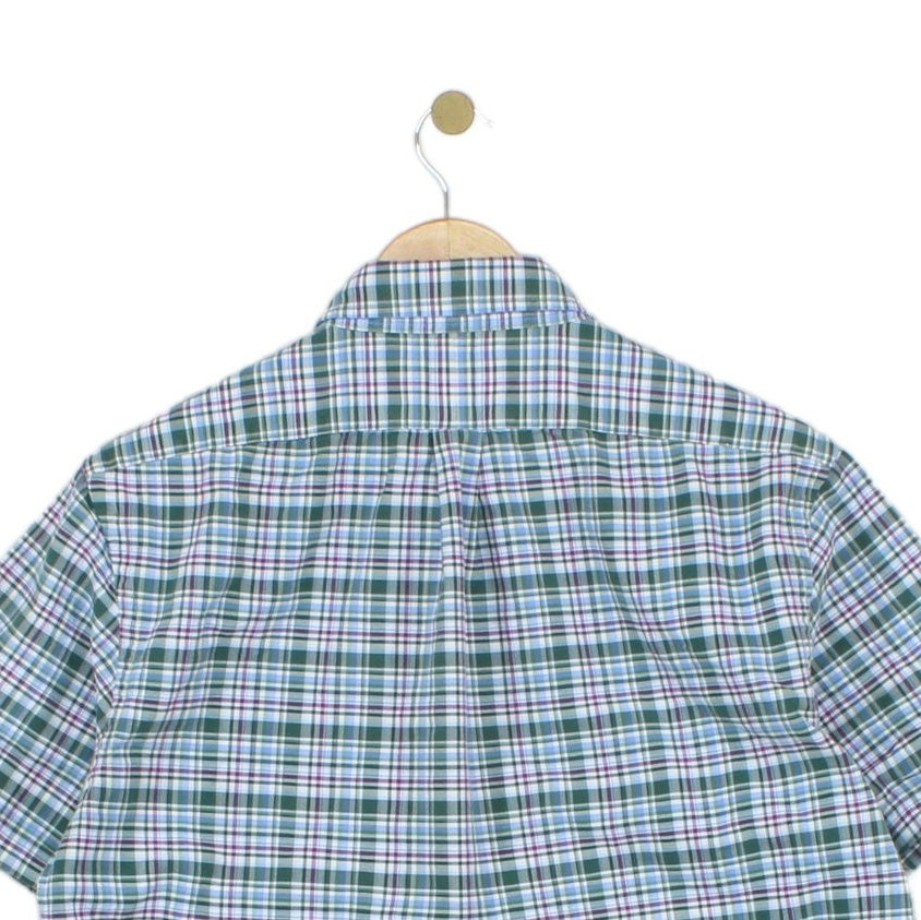 Mens Shirt Slim Fit Short Sleeve Check