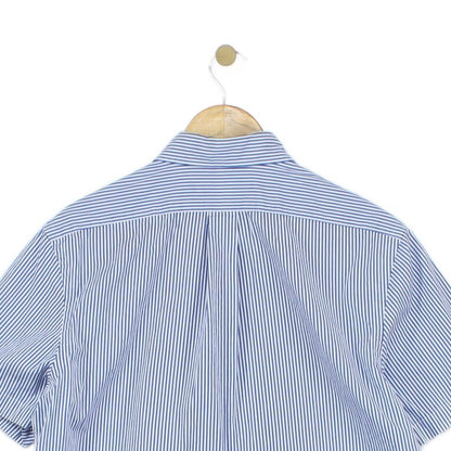 Mens Striped Shirt Short Sleeve Button Up Classic Fit