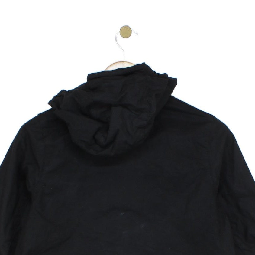 Boys Waxed Jacket Hooded Full Zip Motorcycle Cotton