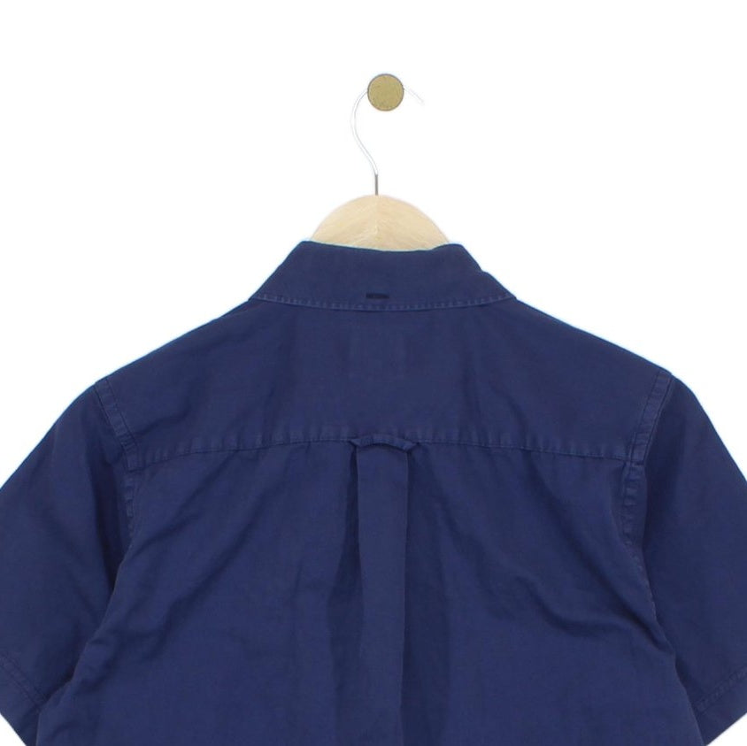 Mens Shirt Short Sleeve Button Up Logo