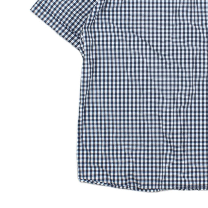 Mens Shirt Check Casual Short Sleeve Stretch