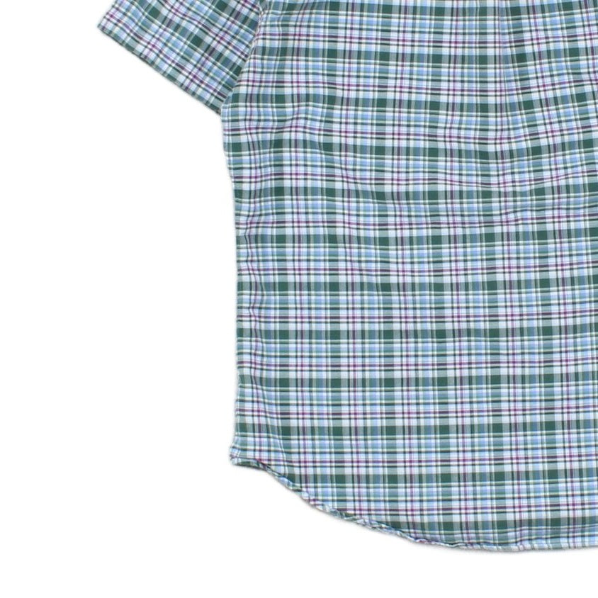 Mens Shirt Slim Fit Short Sleeve Check