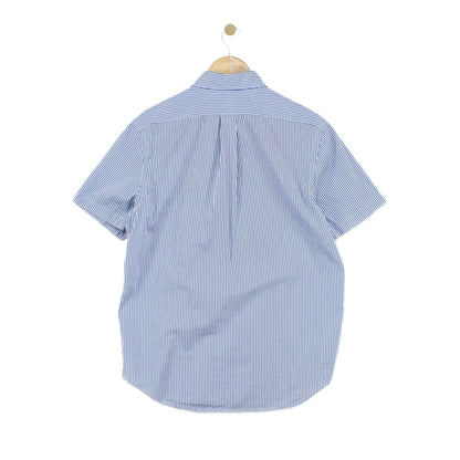 Mens Striped Shirt Short Sleeve Button Up Classic Fit