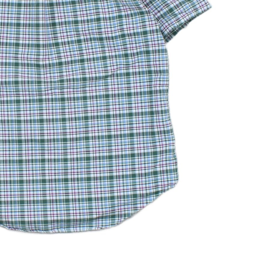 Mens Shirt Slim Fit Short Sleeve Check