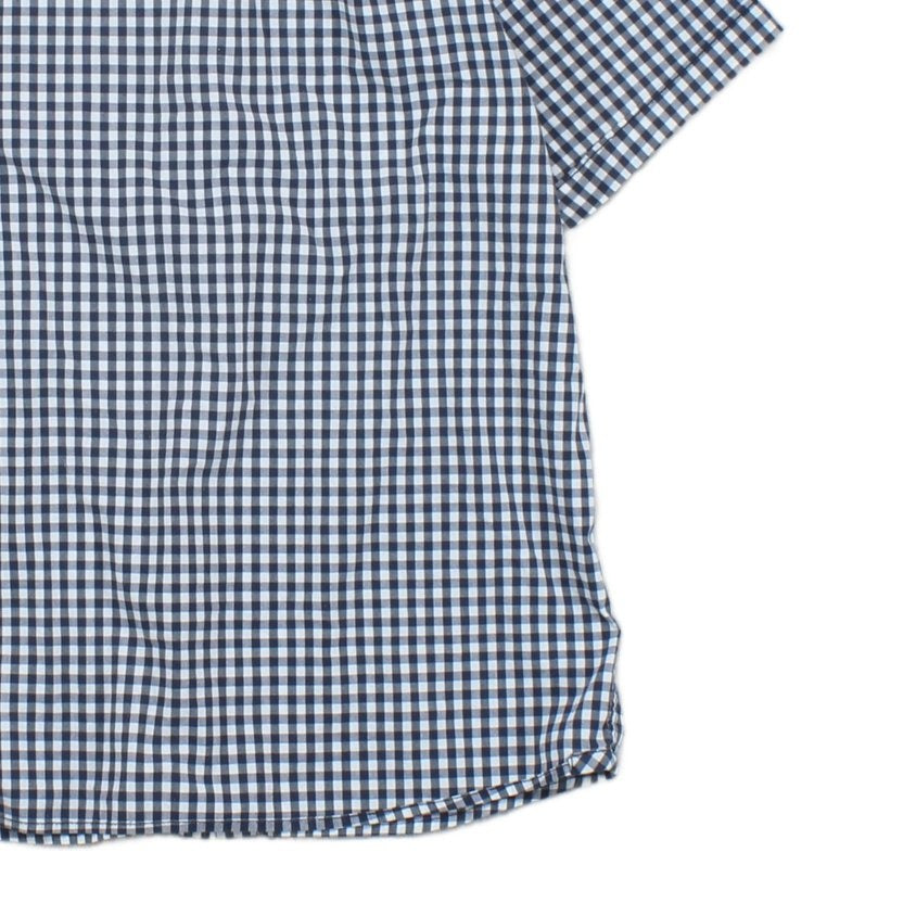 Mens Shirt Check Casual Short Sleeve Stretch