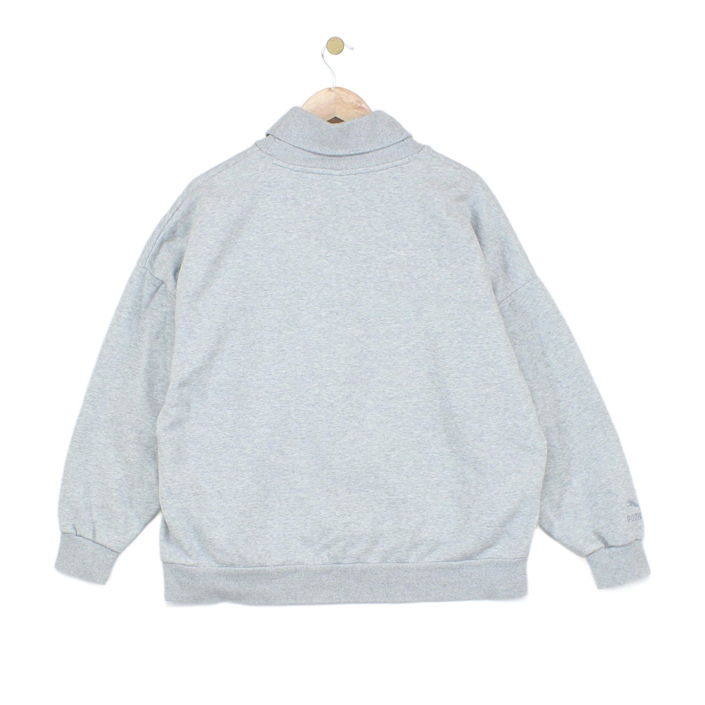 Womens Oversized Sweatshirt Spell Out Logo Roll Neck