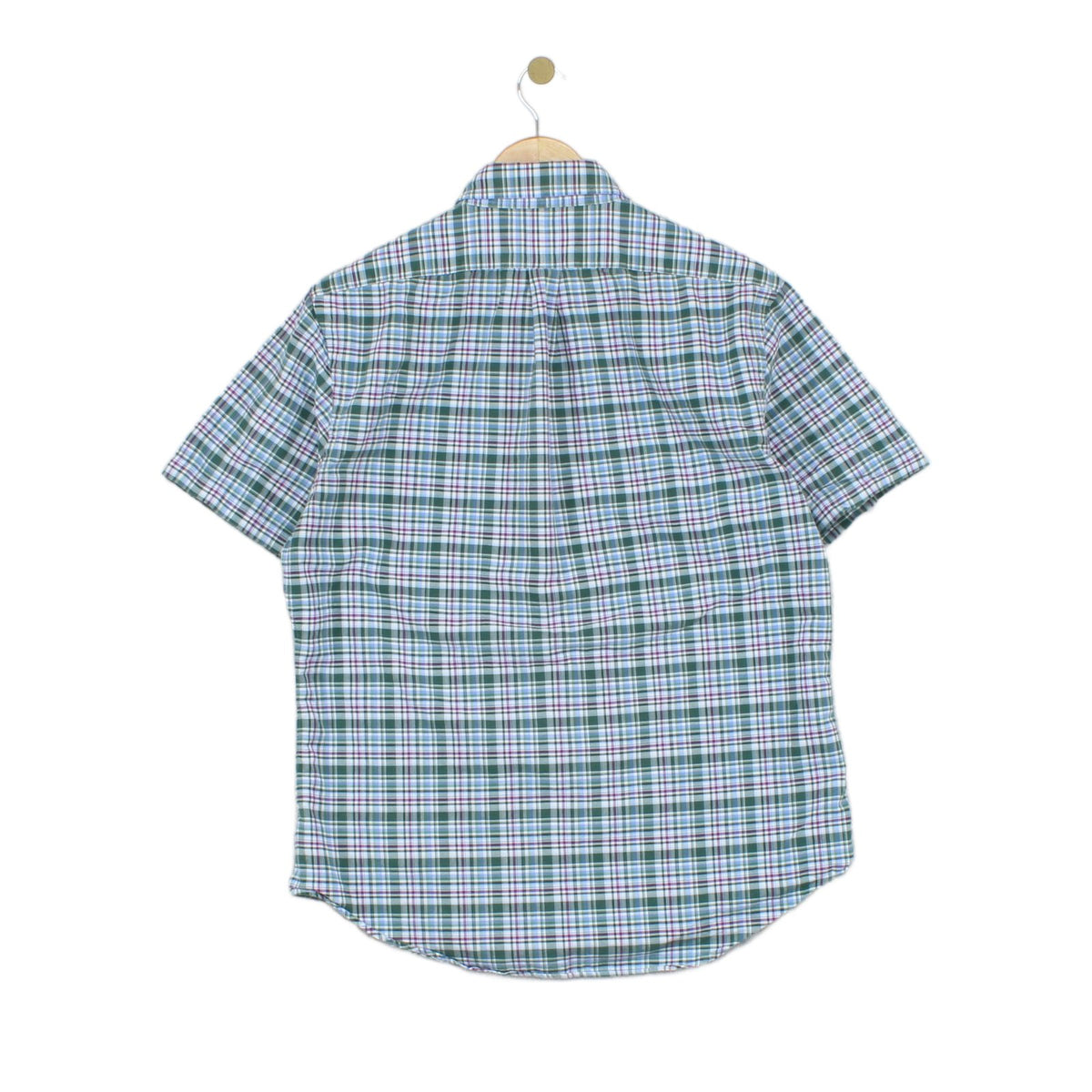 Mens Shirt Slim Fit Short Sleeve Check