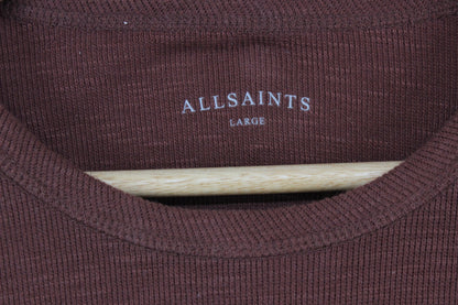 Mens Ribbed T-Shirt Logo Short Sleeve Stretch