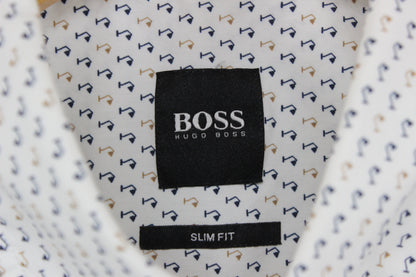 Mens Patterned Shirt Slim Fit Long Sleeve