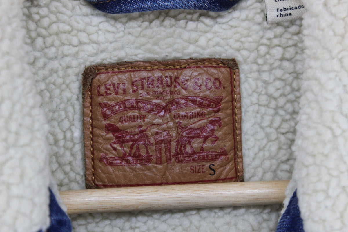 Womens Sherpa Denim Jacket Trucker Lined