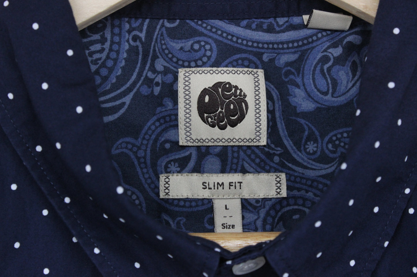 Mens Polka Dot Shirt Button Up Slim Fit