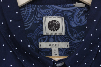 Mens Polka Dot Shirt Button Up Slim Fit