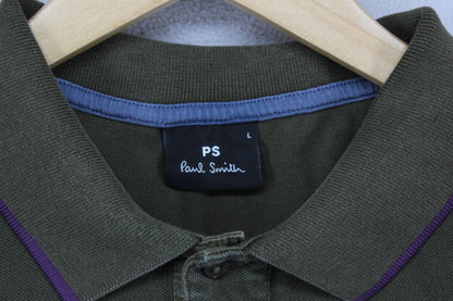 Mens Polo Shirt Long Sleeve Button Logo
