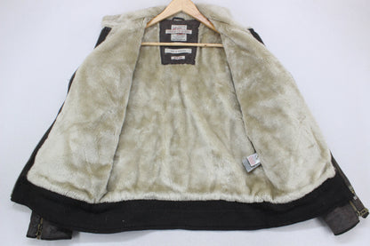Mens Flight Jacket Zip Suede Leather