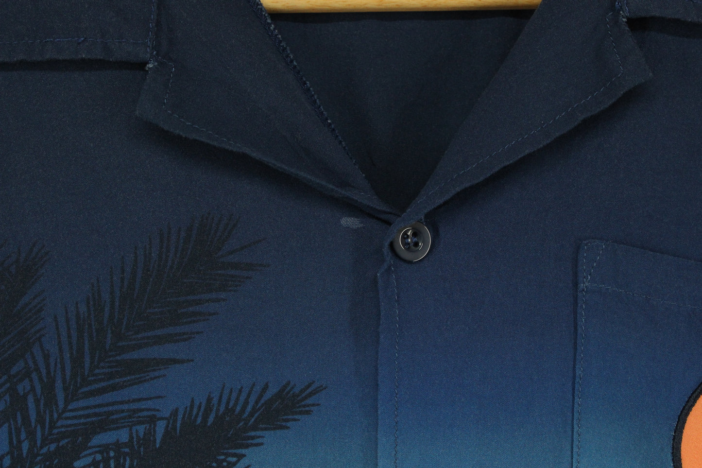 Mens Viscose Shirt Palm Sunset Graphic Summer