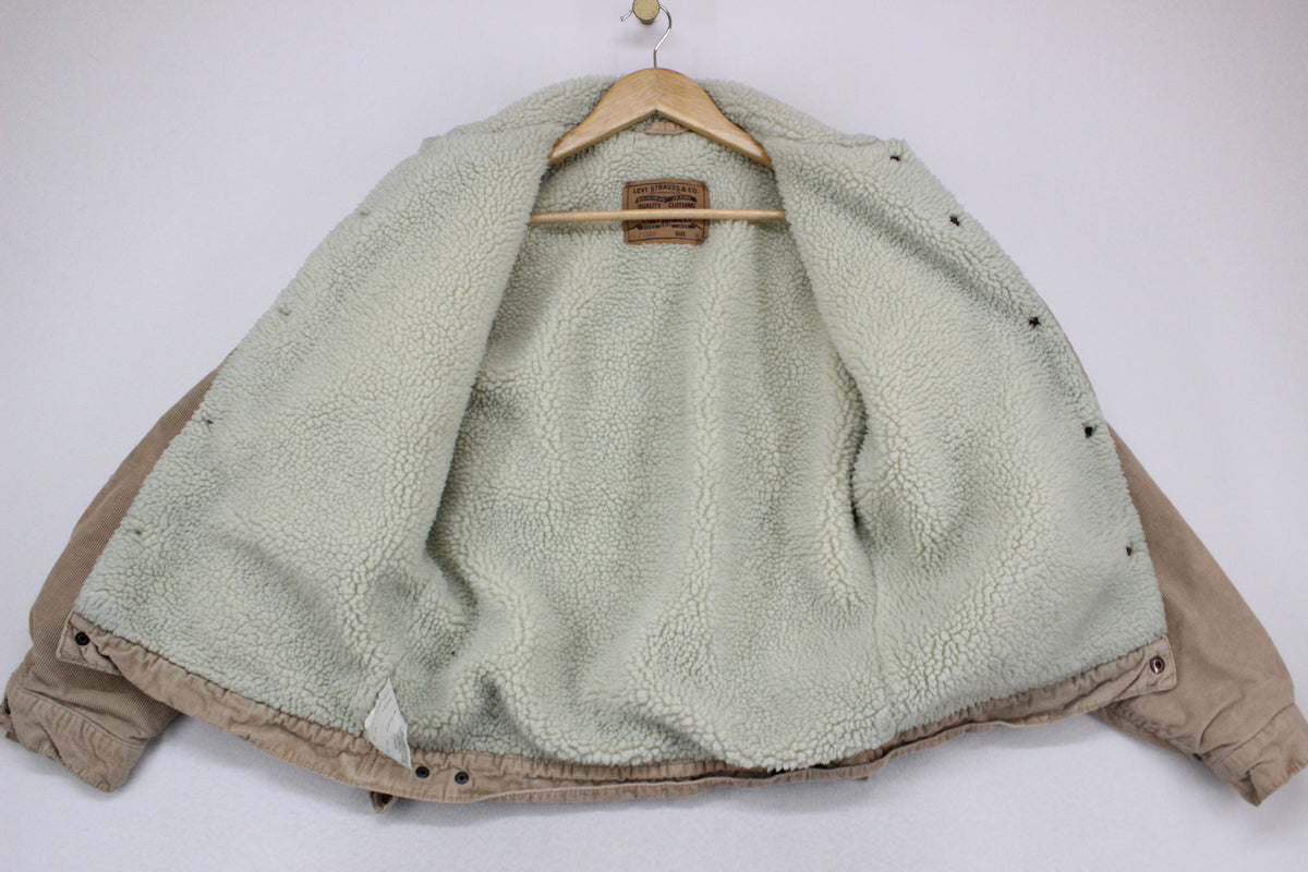 Mens Sherpa Corduroy Jacket Snap Lined