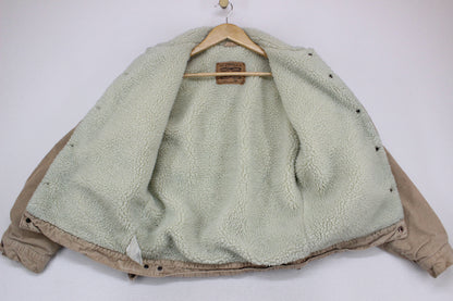 Mens Sherpa Corduroy Jacket Snap Lined