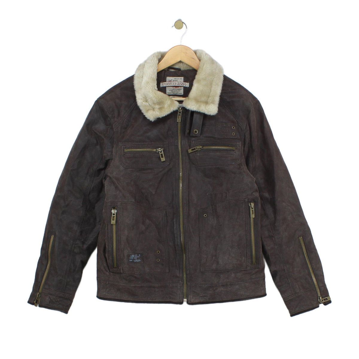 Mens Flight Jacket Zip Suede Leather