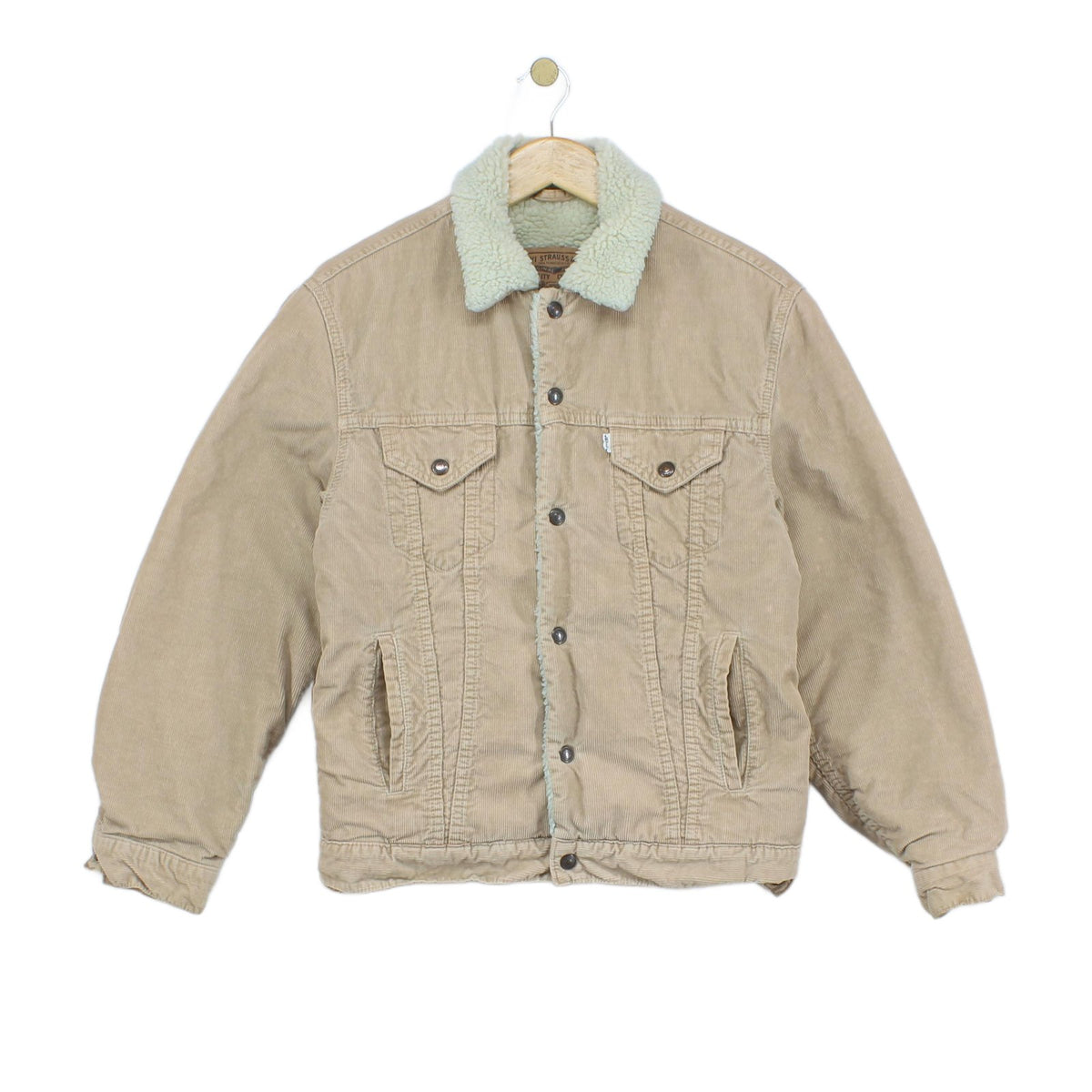 Mens Sherpa Corduroy Jacket Snap Lined