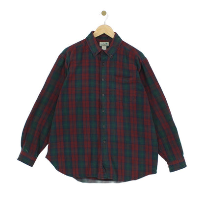 Mens Plaid Shirt Long Sleeve Button Up Cotton