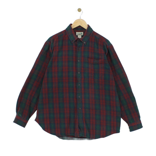 Mens Plaid Shirt Long Sleeve Button Up Cotton