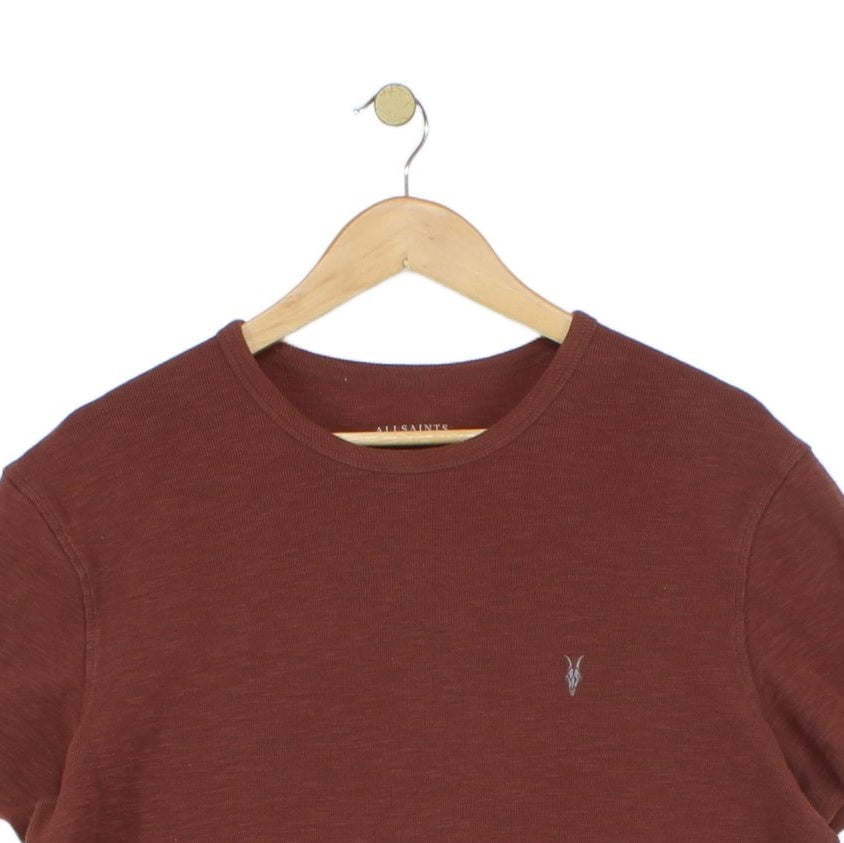 Mens Ribbed T-Shirt Logo Short Sleeve Stretch