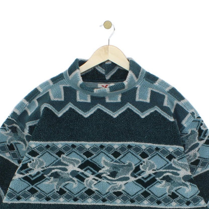 Mens Vintage Fleece Jumper Made In Italy Geometric