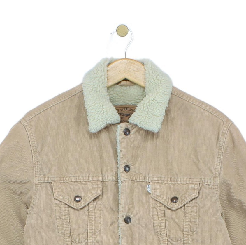 Mens Sherpa Corduroy Jacket Snap Lined