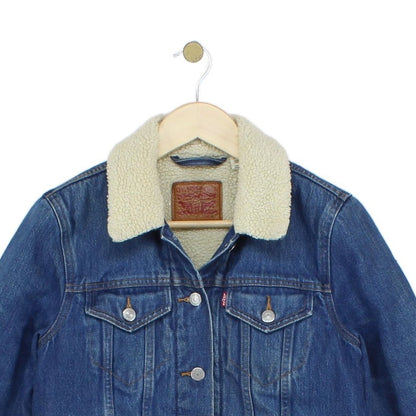 Womens Sherpa Denim Jacket Trucker Lined