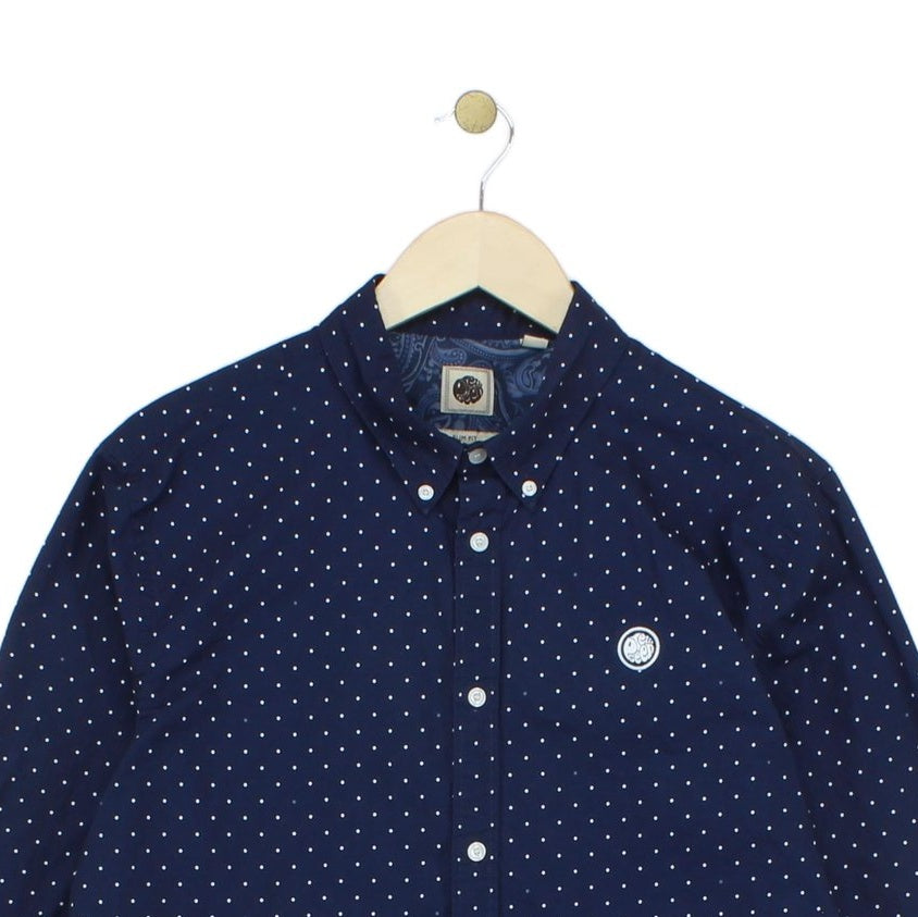 Mens Polka Dot Shirt Button Up Slim Fit